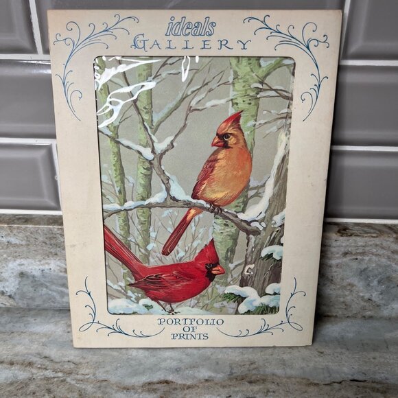 Lot of 4 Vintage Bird Prints Joan Beringer Cardinals Finch Winter 8.5”x11” - Picture 2 of 6